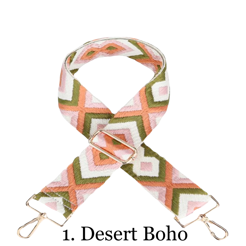 Vegan Suede Crossbody Bag (Brown) - Pick Your Strap 1. Desert Boho
