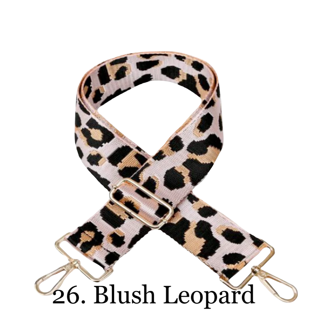 The Sailor | Zippered Crossbody Bag (Black) - Pick Your Strap 26. Blush Leopard