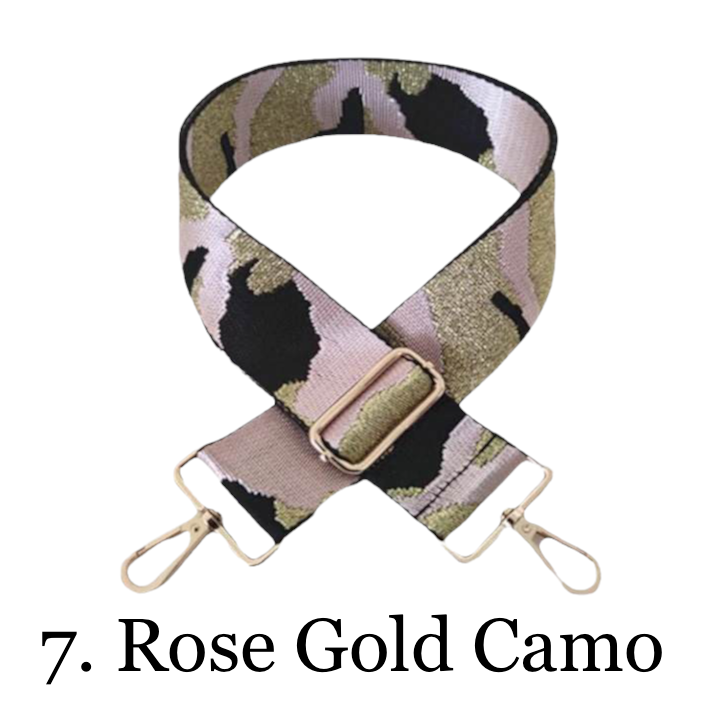 Vegan Suede Crossbody Bag (Yellow) - Pick Your Strap 7. Rose Gold Camo
