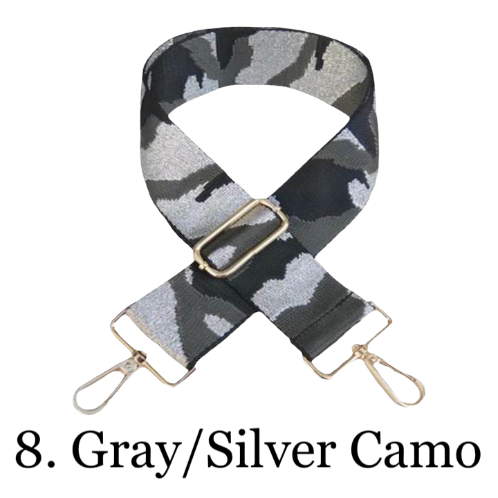 The Mia Vegan Leather Crossbody Bag (GRAY) - Pick Your Strap 8. Gray Silver Camo