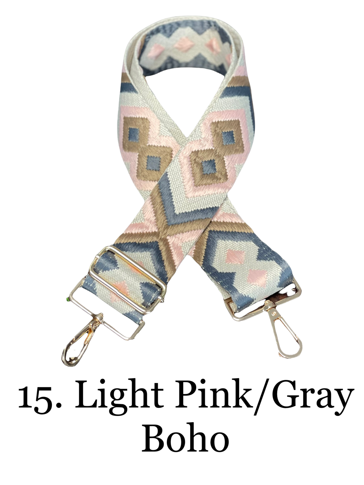 The Mia Vegan Leather Crossbody Bag (IVORY) - Pick Your Strap 15. Light Pink Gray Boho