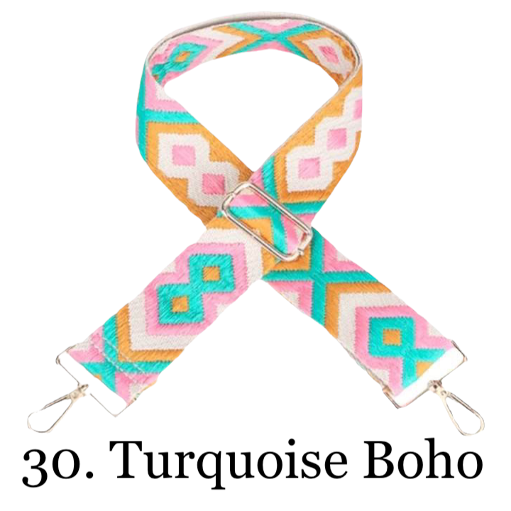 Vegan Suede Crossbody Bag (Yellow) - Pick Your Strap 30. Turquoise Boho