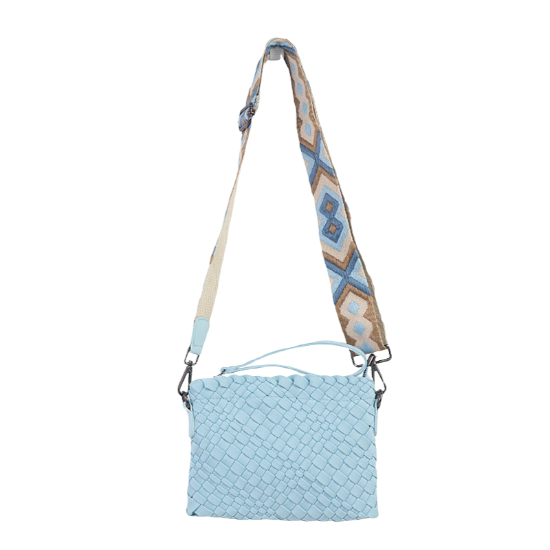 The Bella Woven Neoprene Crossbody - Breezy Blue