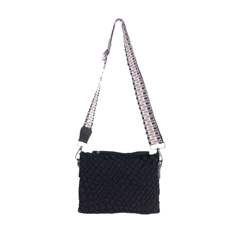 The Bella Woven Neoprene Crossbody - Black