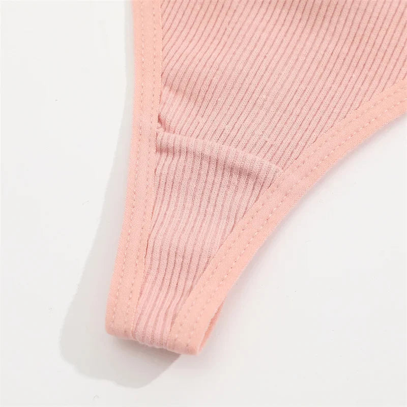 3Pcs/set Cotton Thongs Lace Bikini Underpants Women S-XL T-Back Underwear Ladies G-string Soft Thong Panties Female Lingerie New
