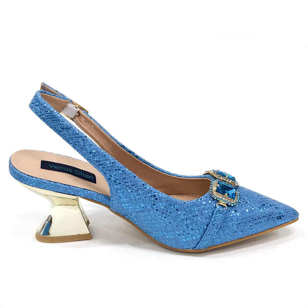Newest Design Peep Toe Ladies Shoes Matching Bag Set