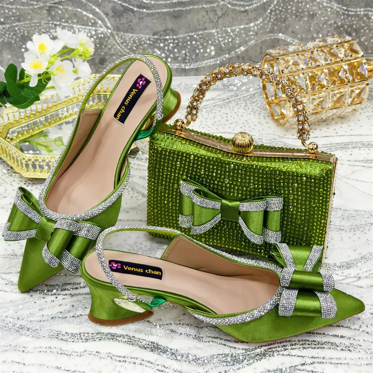 New Shoes And Bag Matching Set For Party Wedding ED126