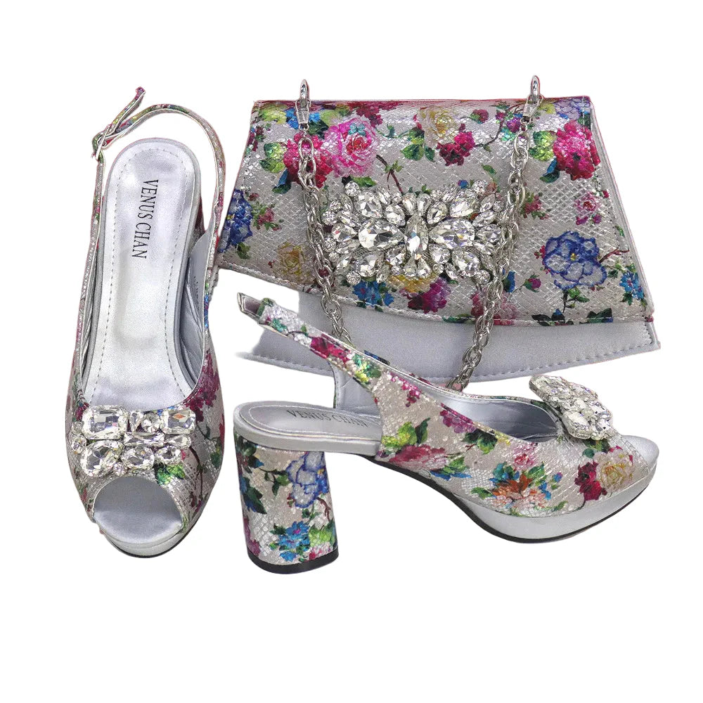 Italian Style Evening Party shoes And Bag Set New
