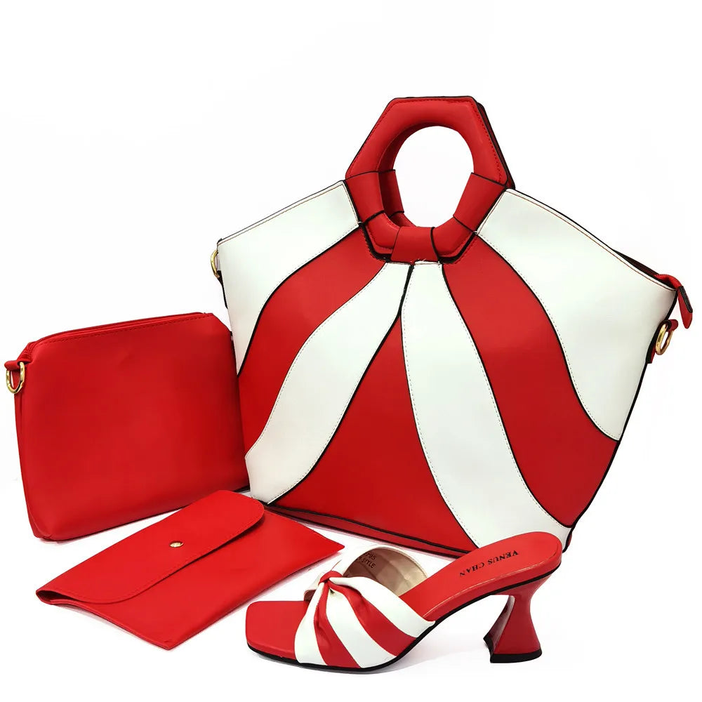 Italian latest design handbag and shoe set