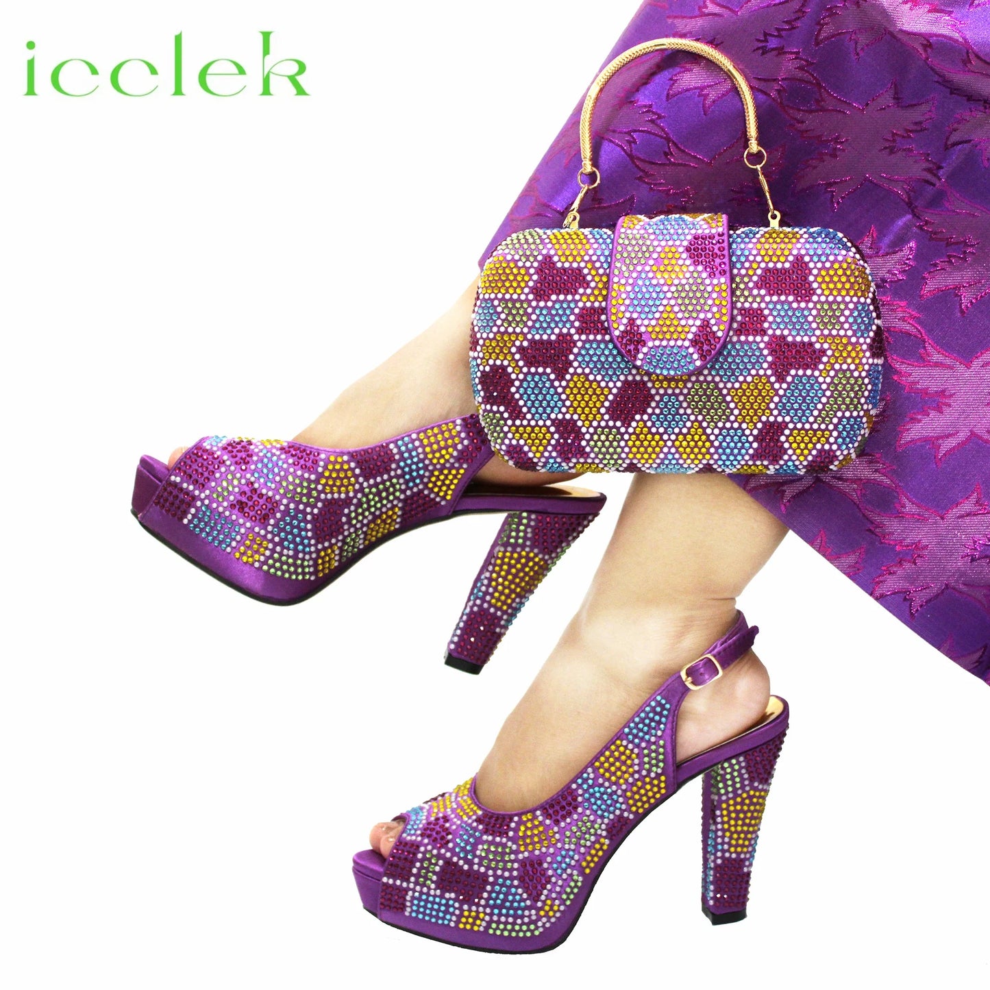 New Arrival Peep Toe Women's Shoes & Bag Set