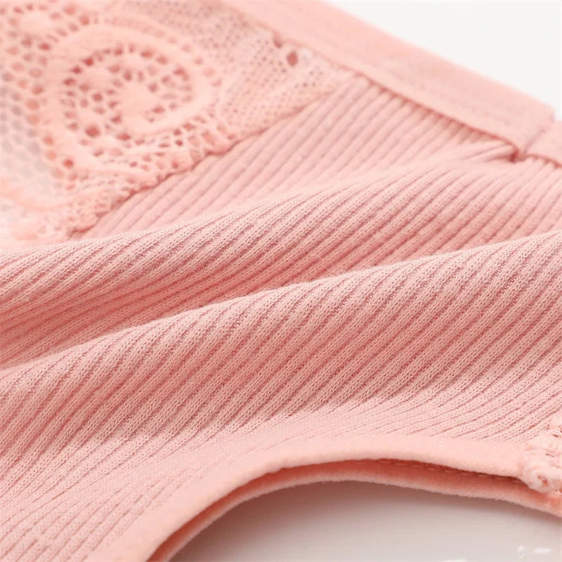 3Pcs/set Cotton Thongs Lace Bikini Underpants Women S-XL T-Back Underwear Ladies G-string Soft Thong Panties Female Lingerie New