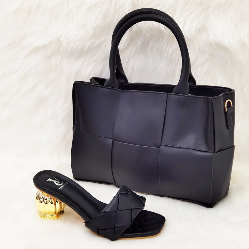 Italian latest design handbag and shoe set