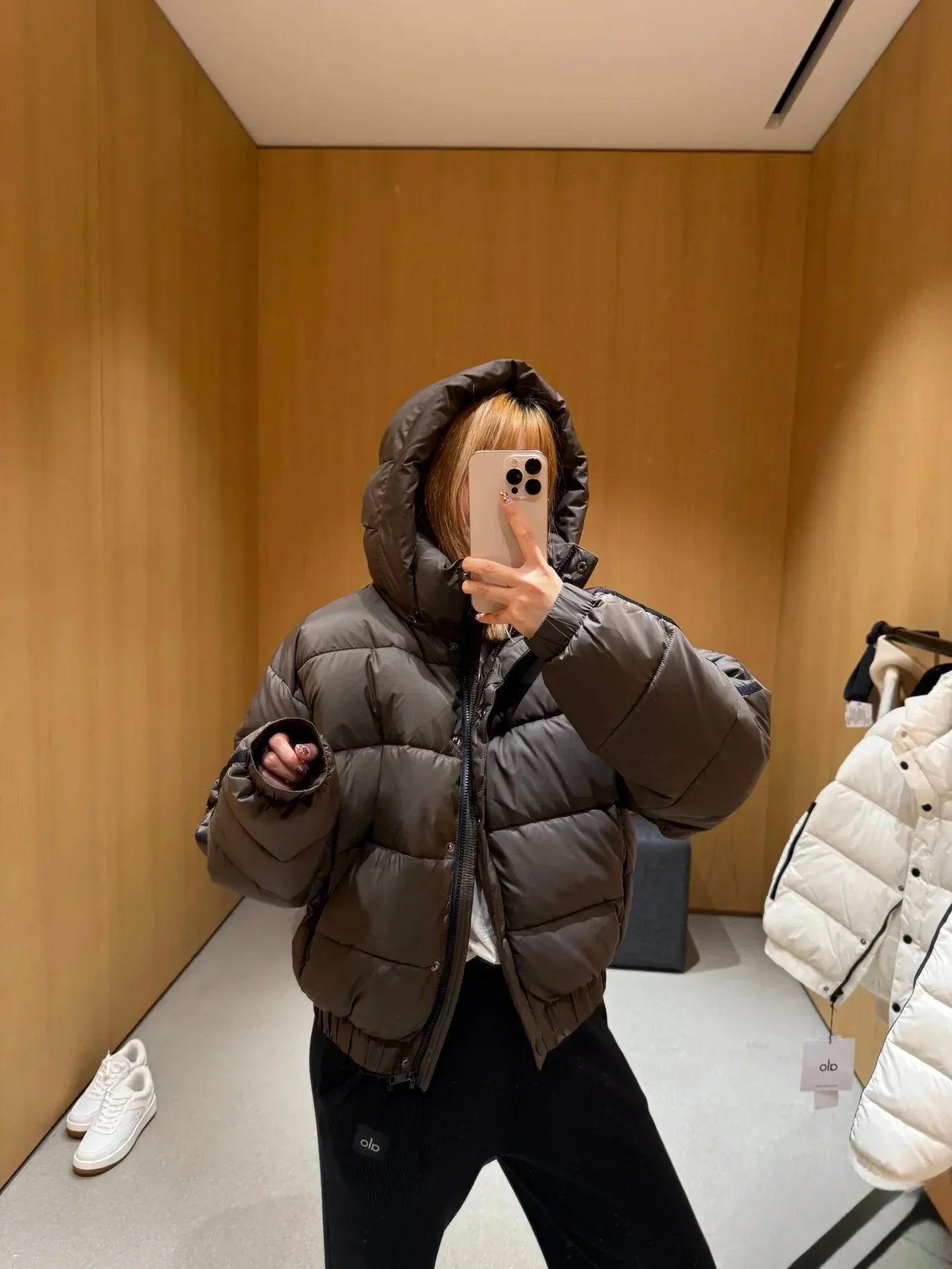 White Winter Jacket for Women – Hooded Thick Warm Padded Coat