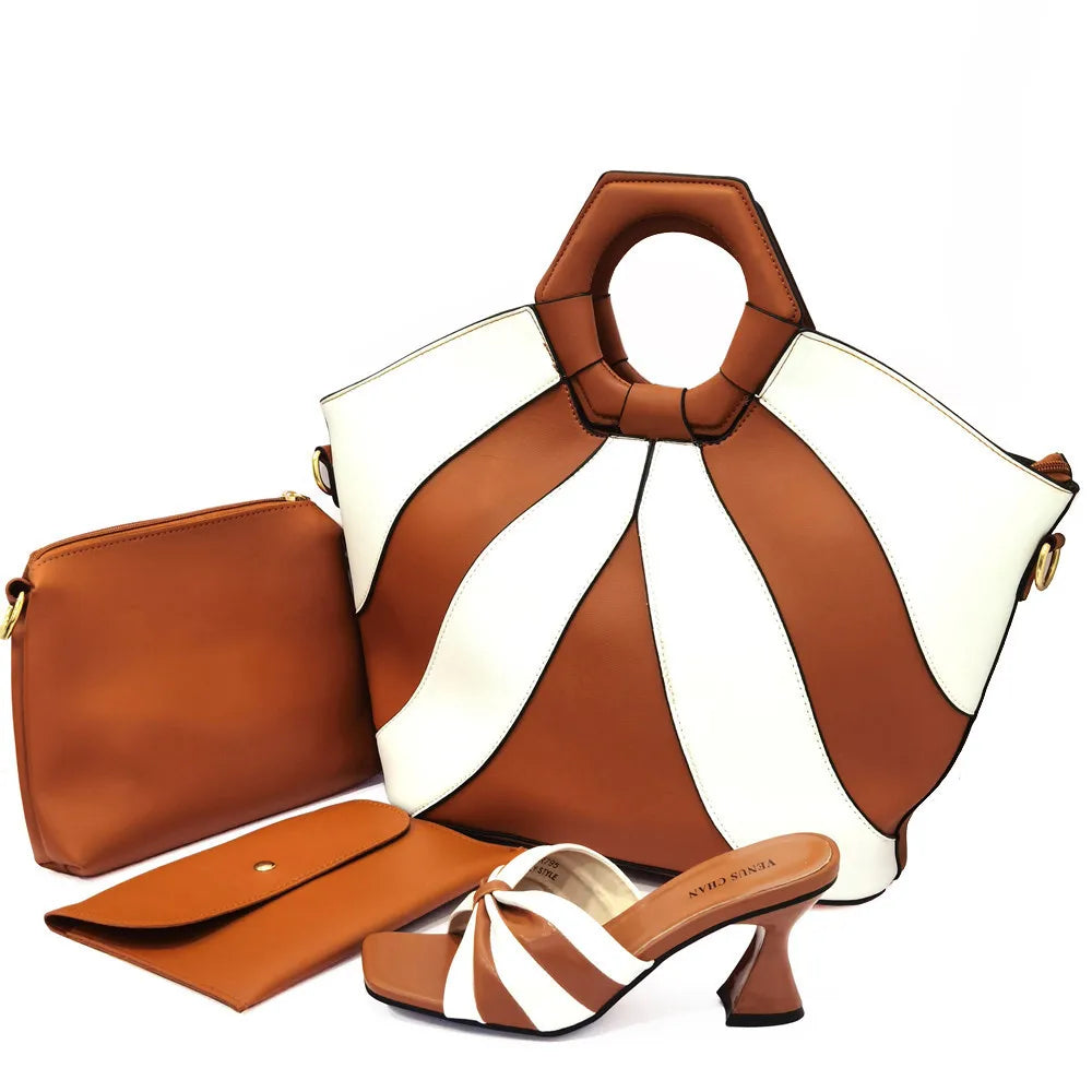 Italian latest design handbag and shoe set
