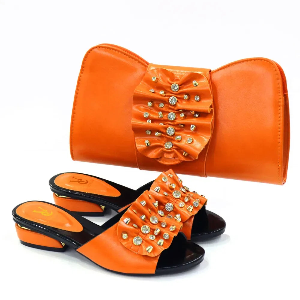 Latest Italian Design Fashion African Shoes and Bags Set