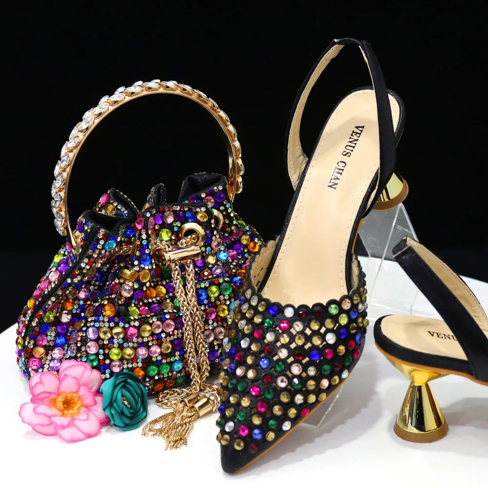 New Diamond Design Shoe and Bag Set