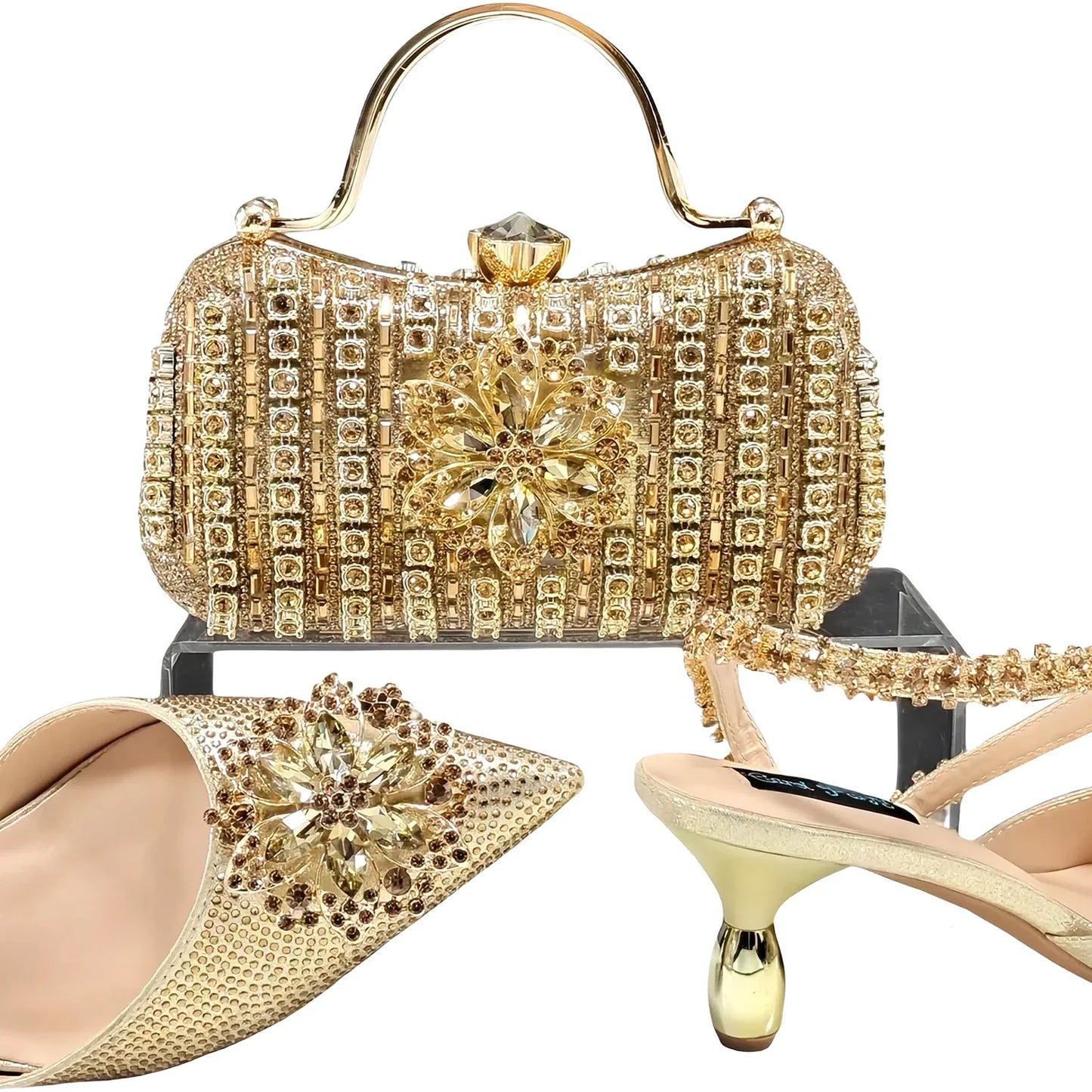 Lastest Italian Ladies Shoes with Matching Bag Set HKK1-6