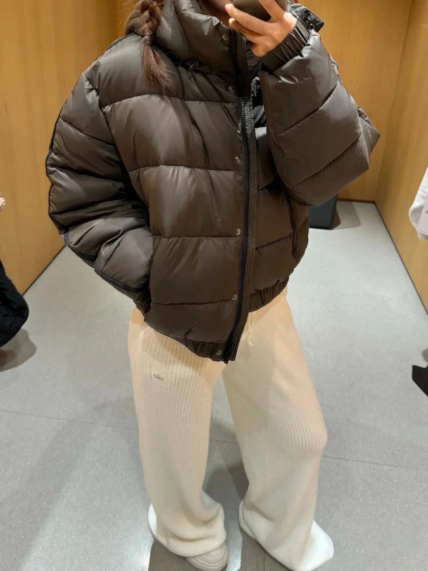 White Winter Jacket for Women – Hooded Thick Warm Padded Coat