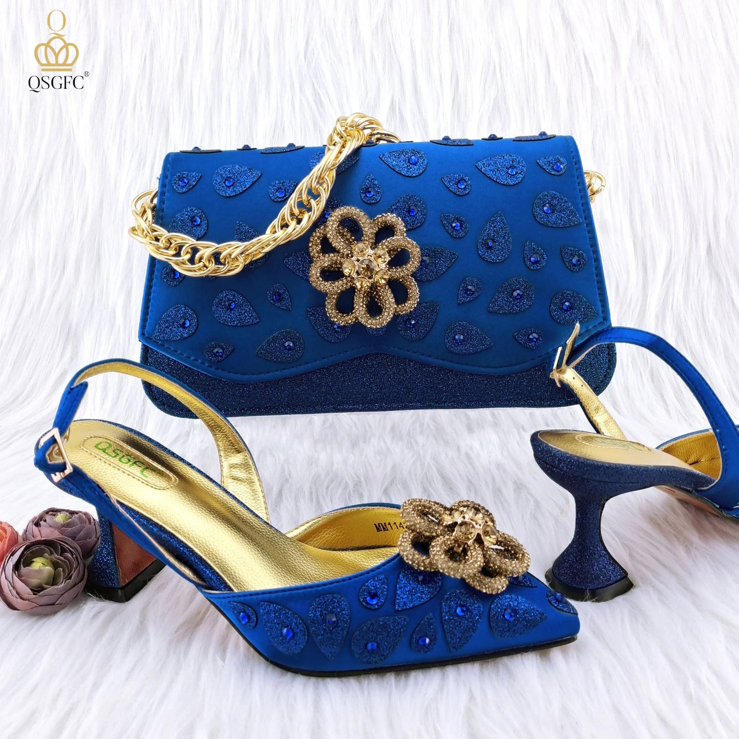 Classic Matching High Heels And Bag Set
