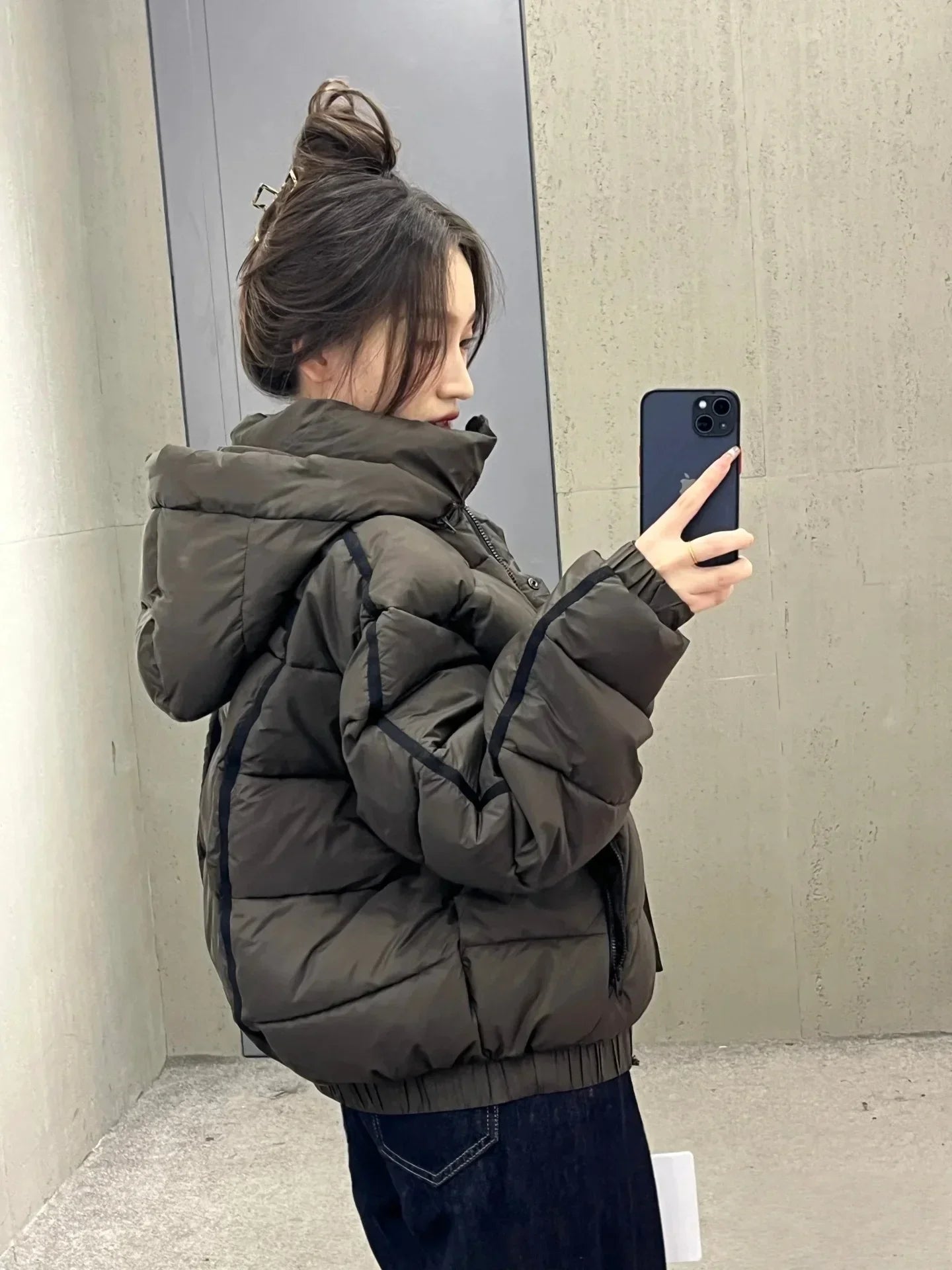White Winter Jacket for Women – Hooded Thick Warm Padded Coat