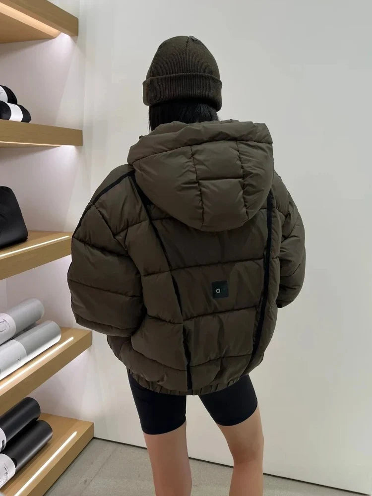 White Winter Jacket for Women – Hooded Thick Warm Padded Coat