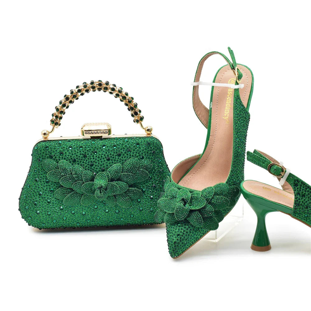 Lastest Italian Ladies Shoes with Matching Bag Set HAC1-9