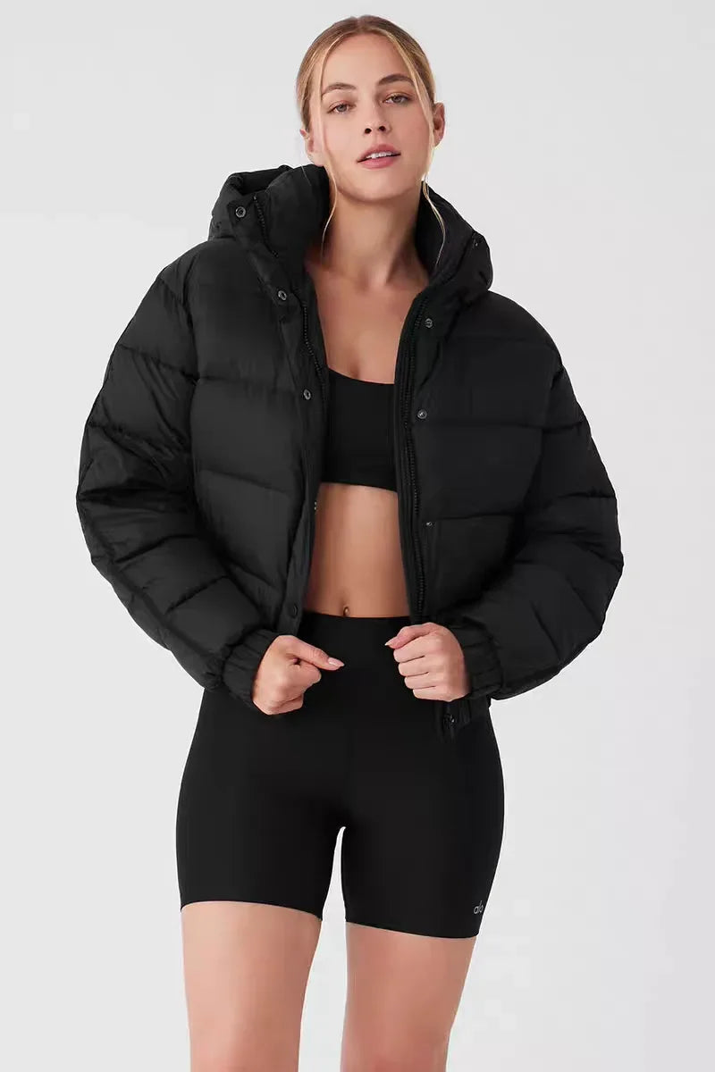 White Winter Jacket for Women – Hooded Thick Warm Padded Coat