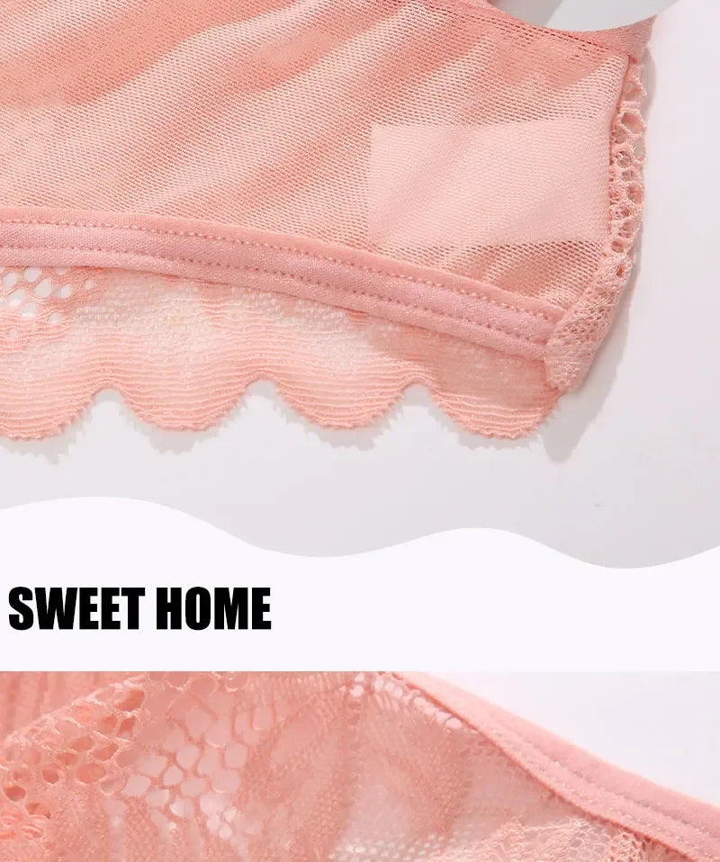 5PCs/Set Sexy Lace Thongs for Women Solid G-String Panties Floral Perspective Underwear Female Soft Breathable Women Lingerie