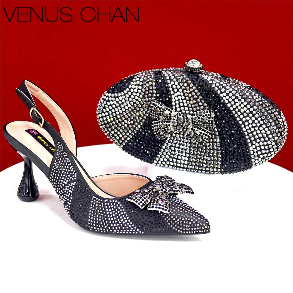 Italian Design Women's High Heels And Exquisite Clutch Bags
