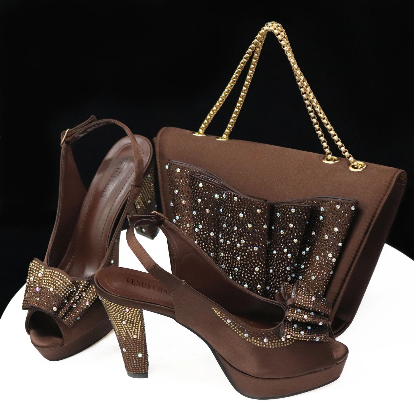 Italian gold Shoes And Bag Sets For Evening Party HTY1-1