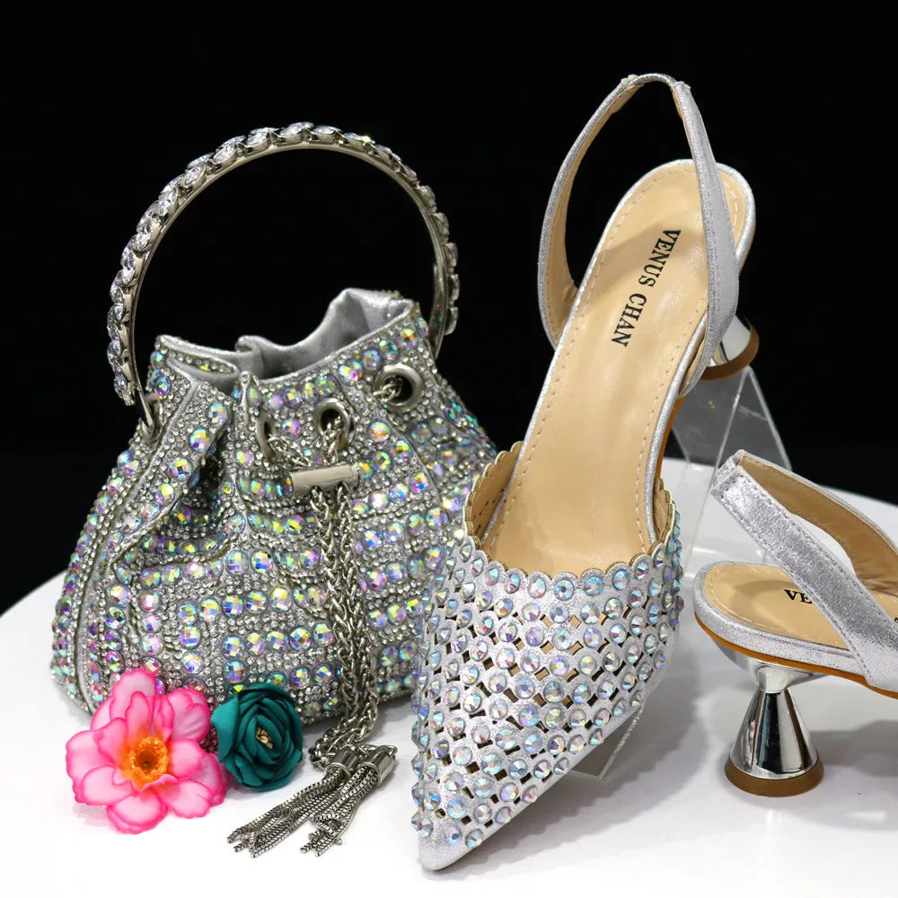 New Diamond Design Shoe and Bag Set