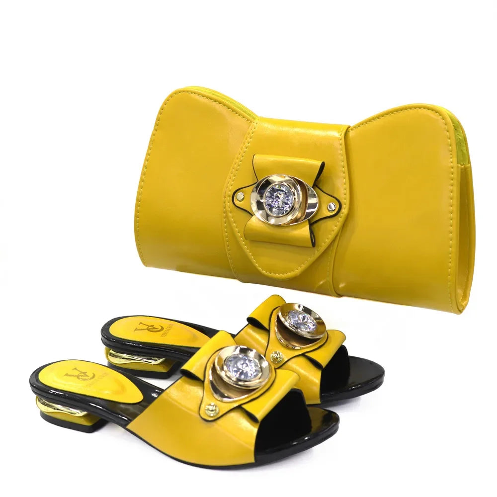 Latest Italian Design Fashion African Shoes and Bags Set