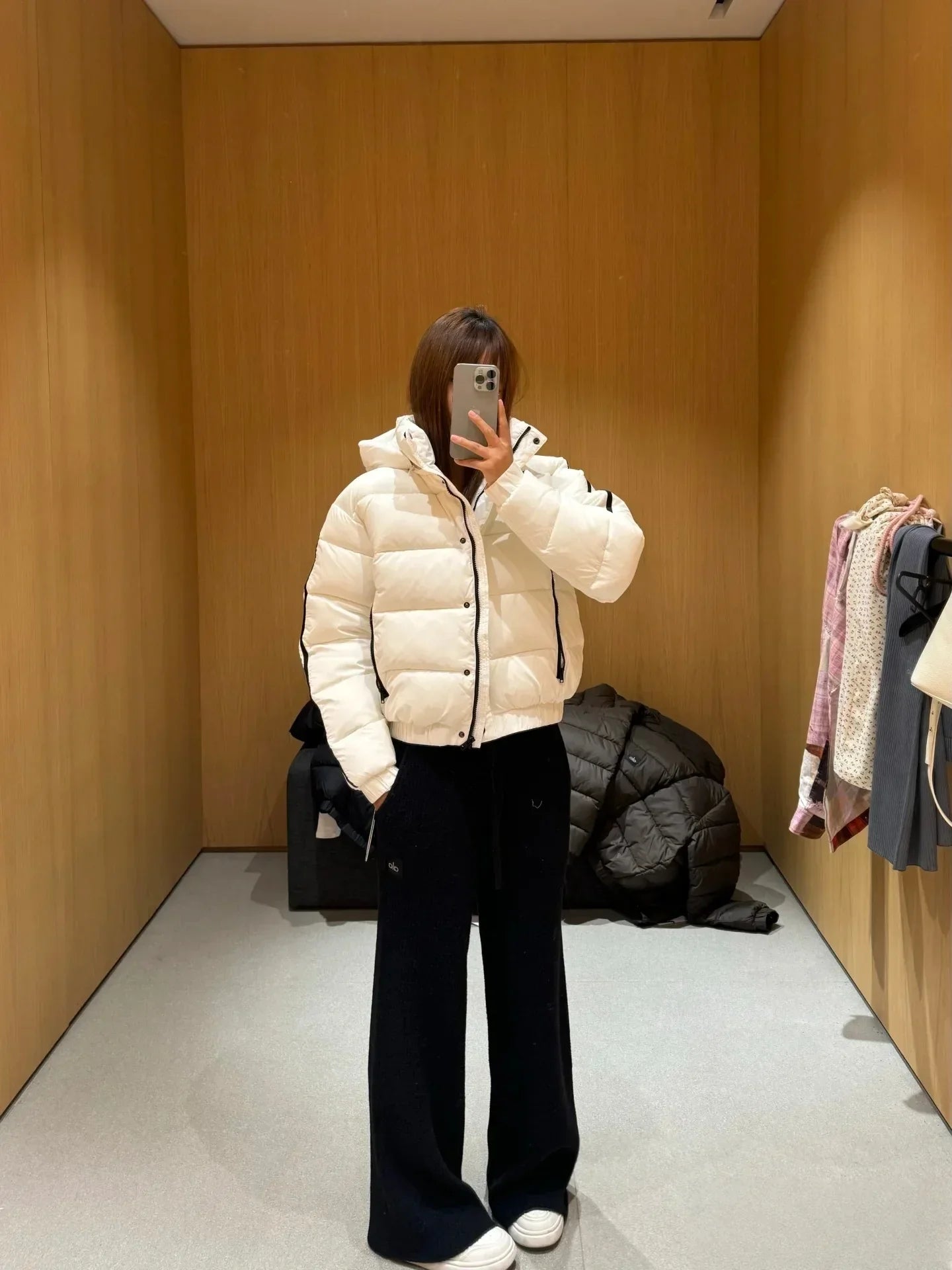 White Winter Jacket for Women – Hooded Thick Warm Padded Coat
