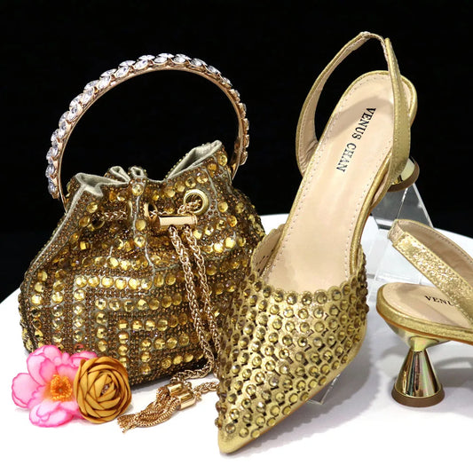 New Diamond Design Shoe and Bag Set