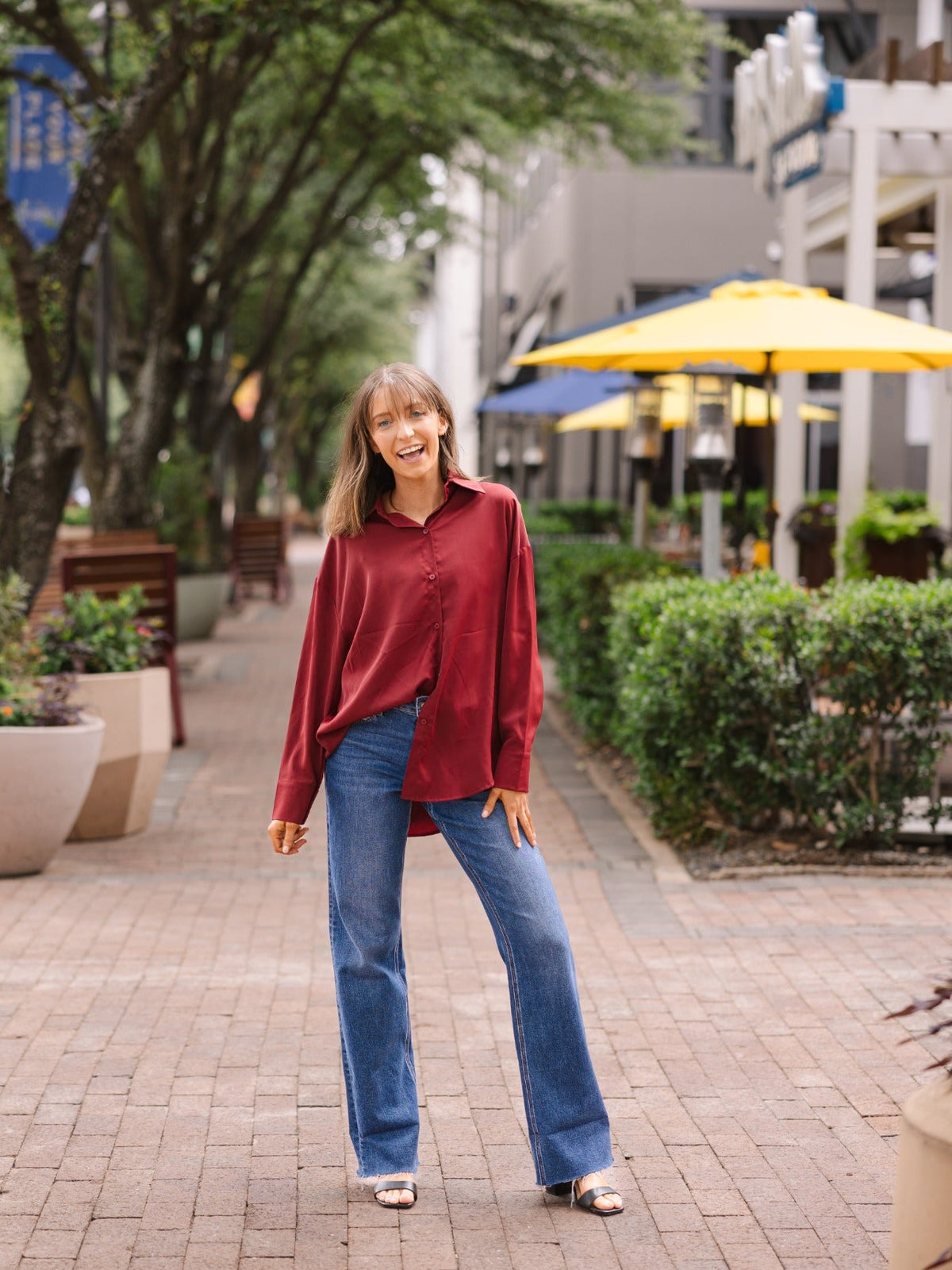 The Kathryn Button-Up, Maroon