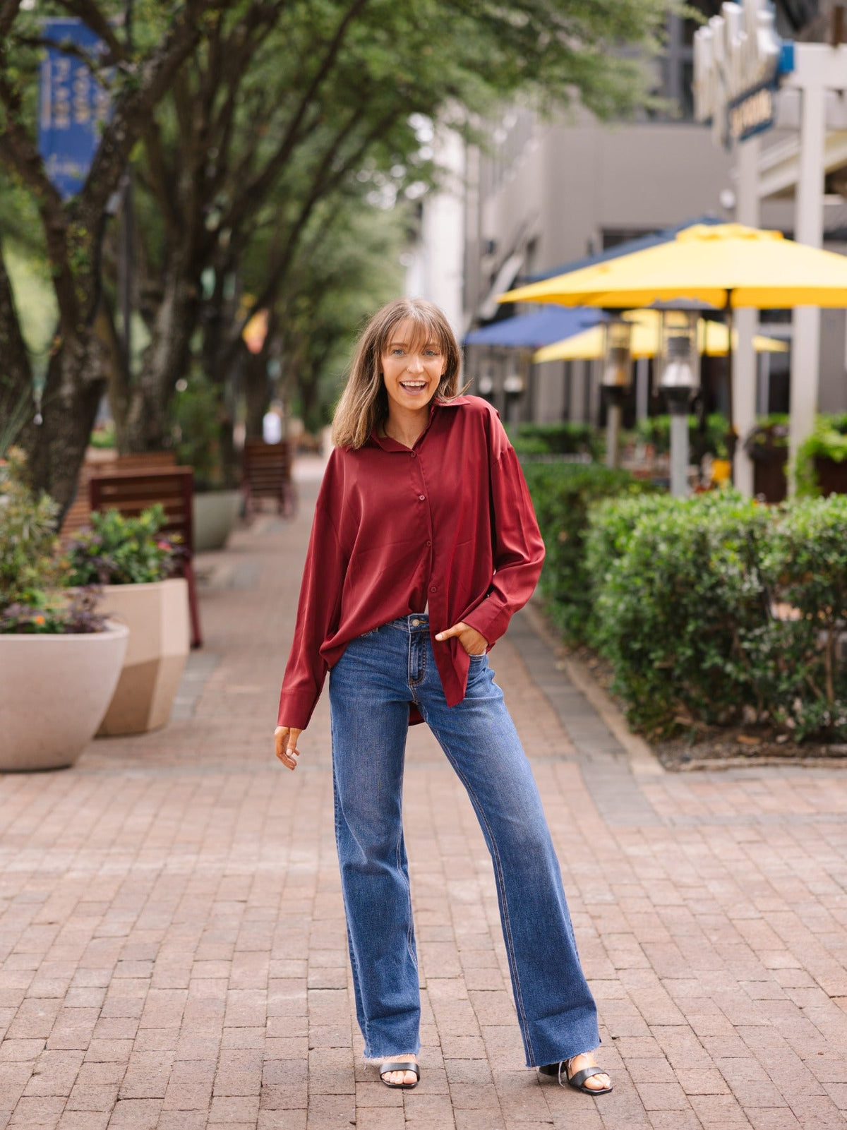 The Kathryn Button-Up, Maroon