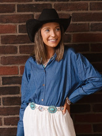 Kathryn Classic Button-Up, Chambray