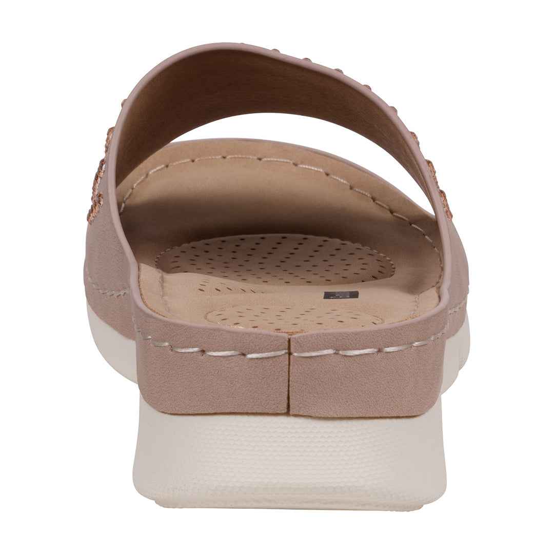 Women's Julie Blush Embellished Flat Comfort Sandals