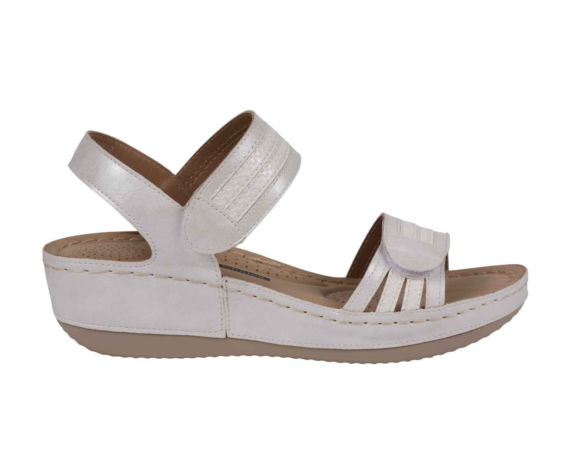 Samar White Wedge Sandals