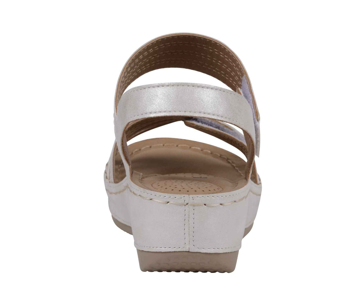 Samar White Wedge Sandals