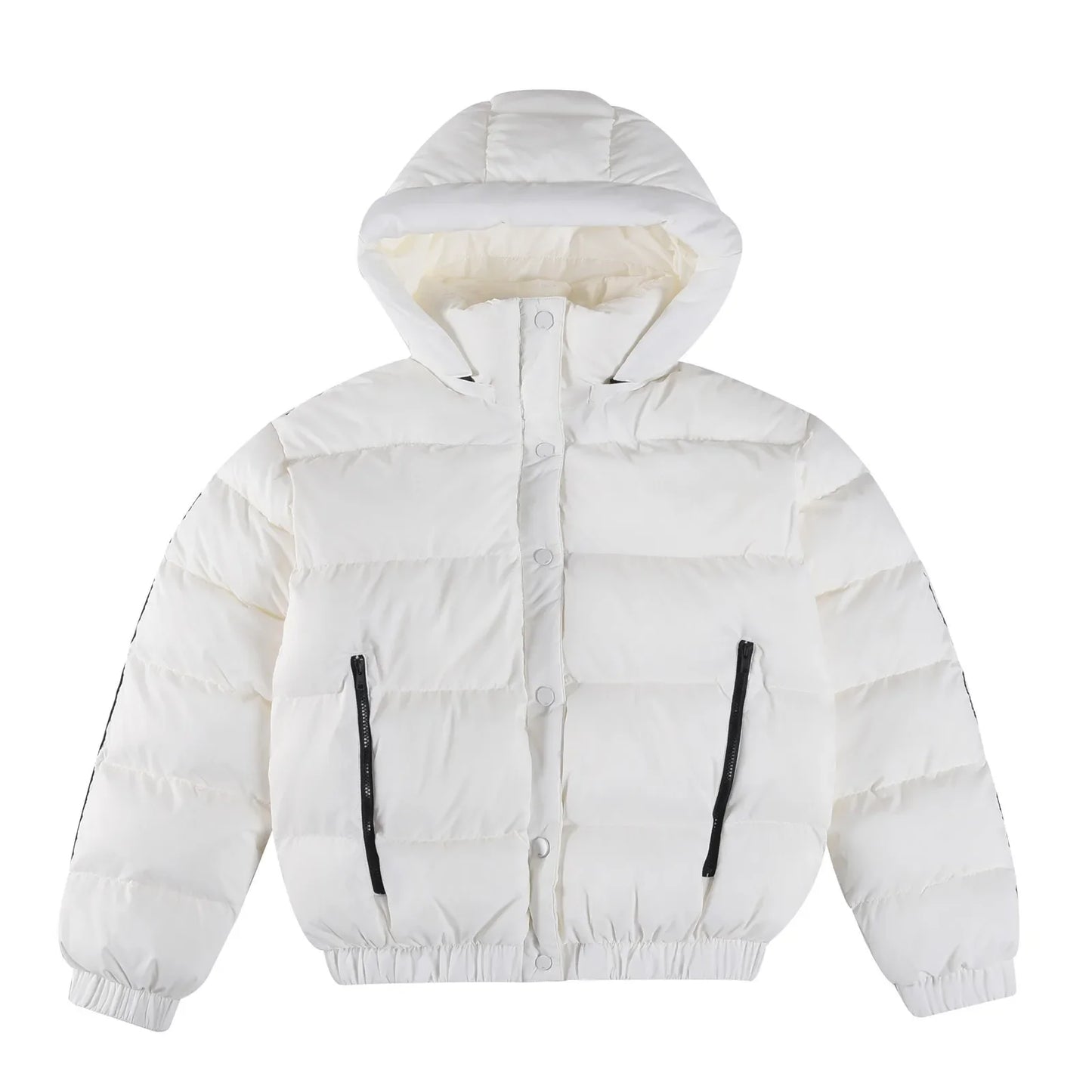 White Winter Jacket for Women – Hooded Thick Warm Padded Coat