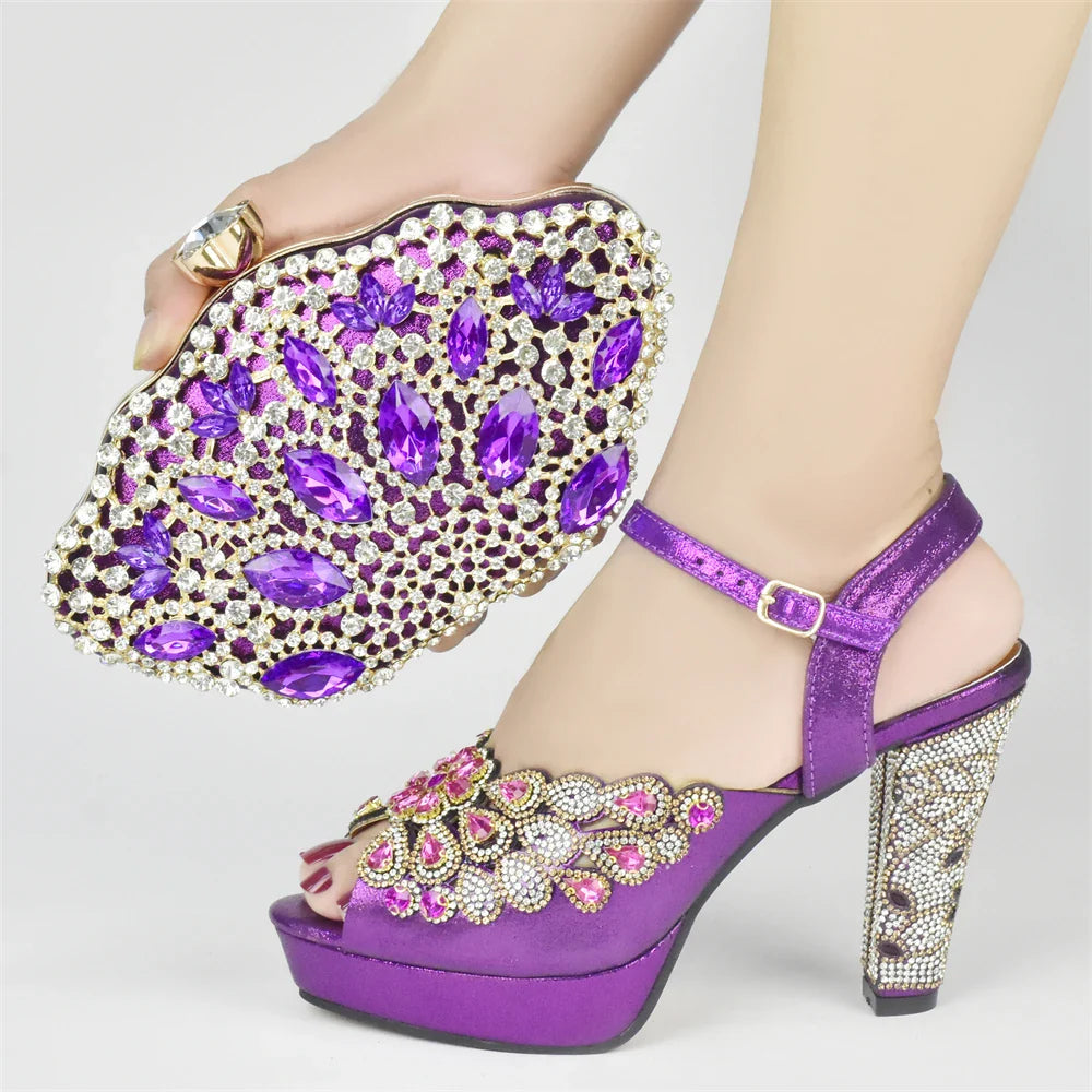 New Arrival Italian Party Shoes and Bag Set