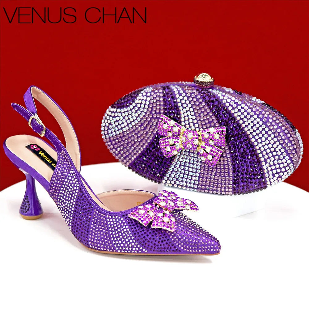 Italian Design Women's High Heels And Exquisite Clutch Bags