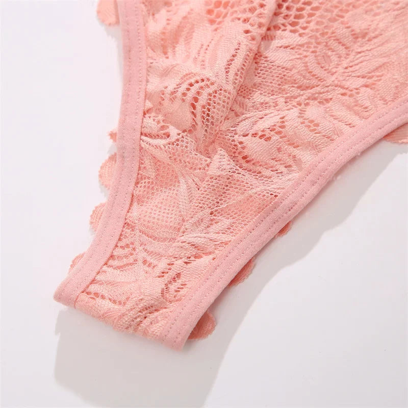 3Pcs/set Lace Thongs Women Sexy Low-Rise G-string Panties S-XL Floral T-Back Underpants Ladies Lace Bikini Underwear Lingerie