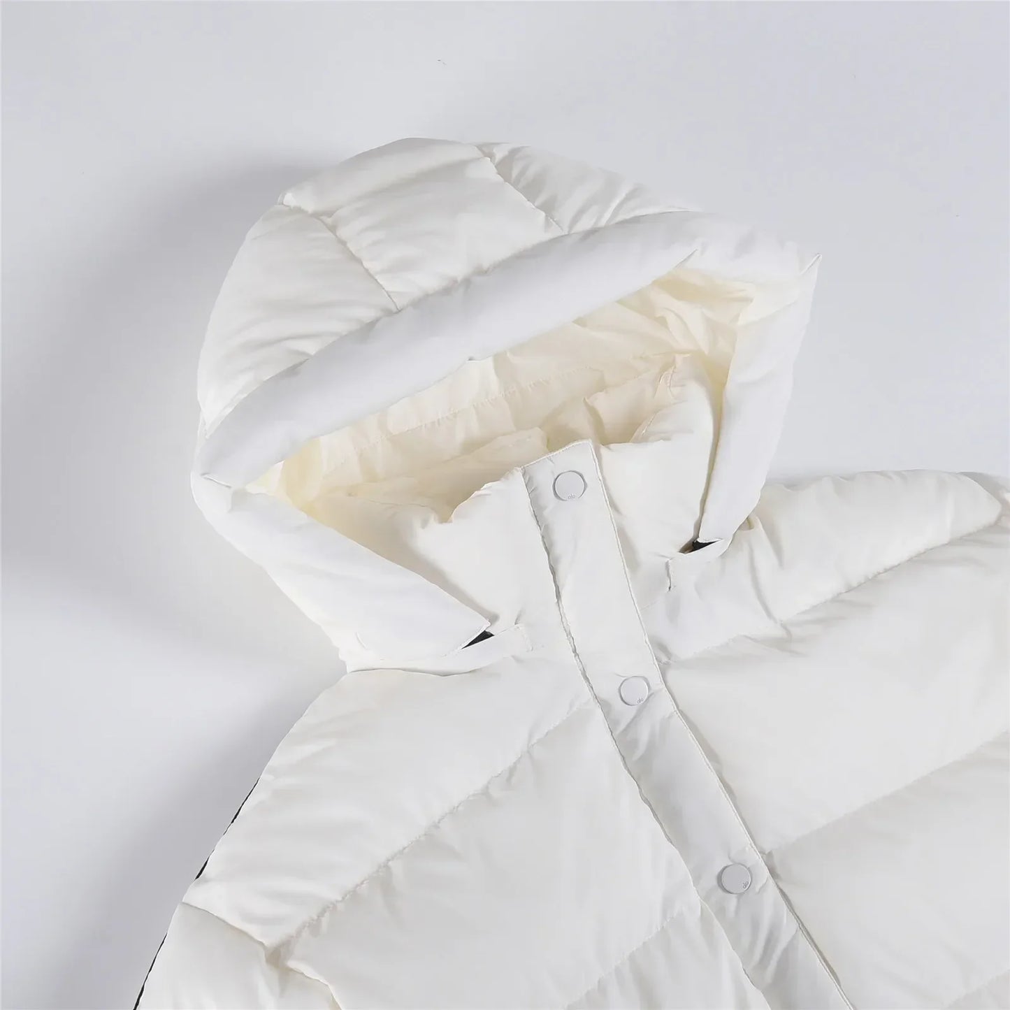White Winter Jacket for Women – Hooded Thick Warm Padded Coat