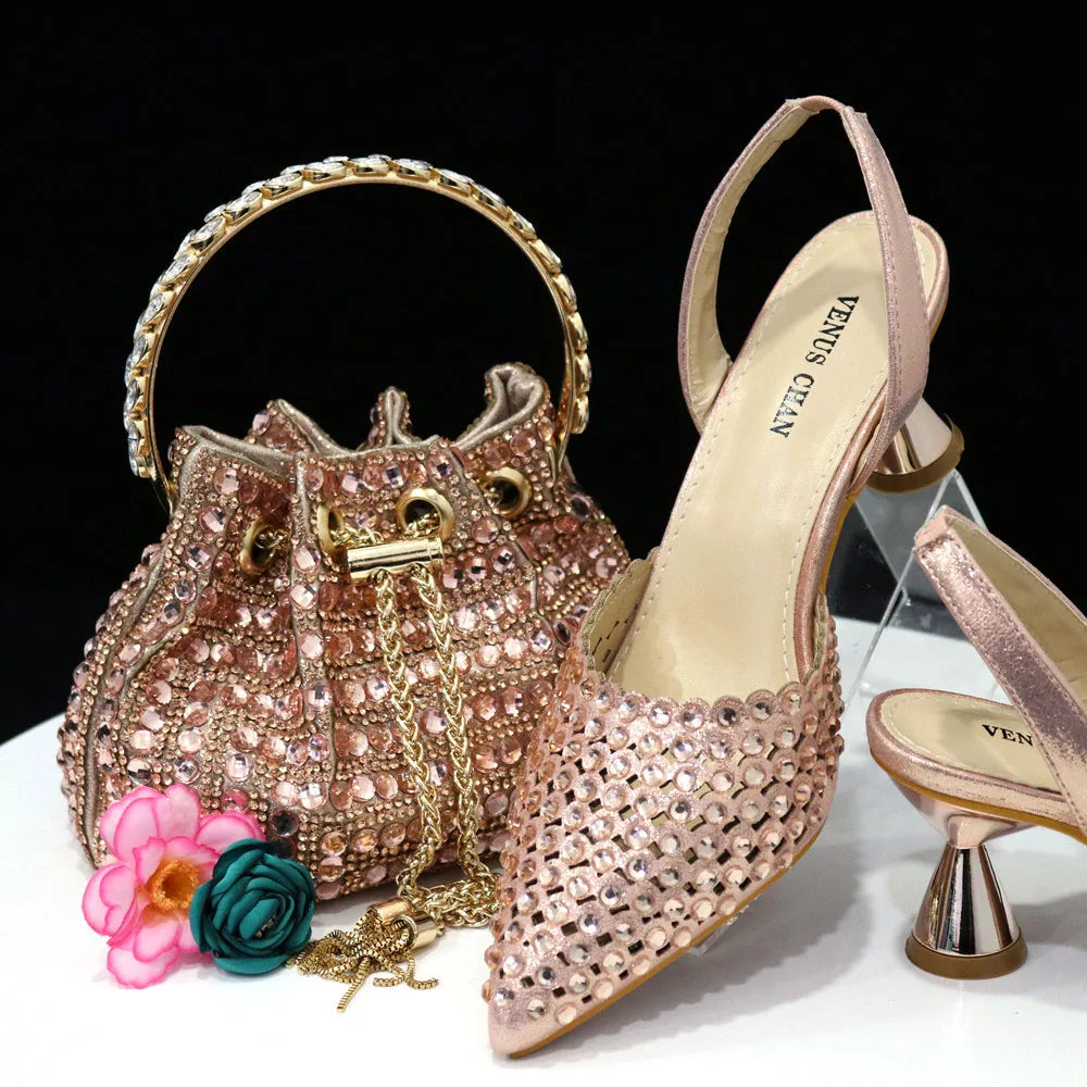 New Diamond Design Shoe and Bag Set