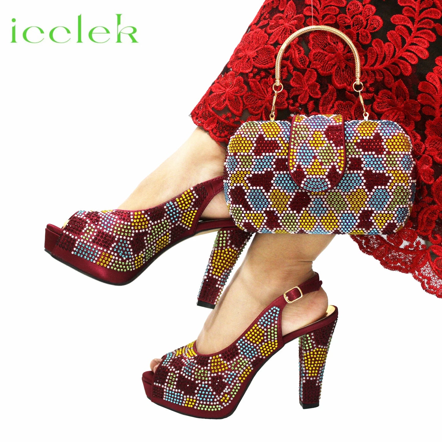 New Arrival Peep Toe Women's Shoes & Bag Set