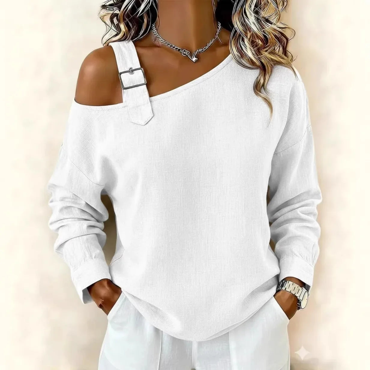 Fashion New Women's Top T Shirt Spring Autumn Elegant Casual White