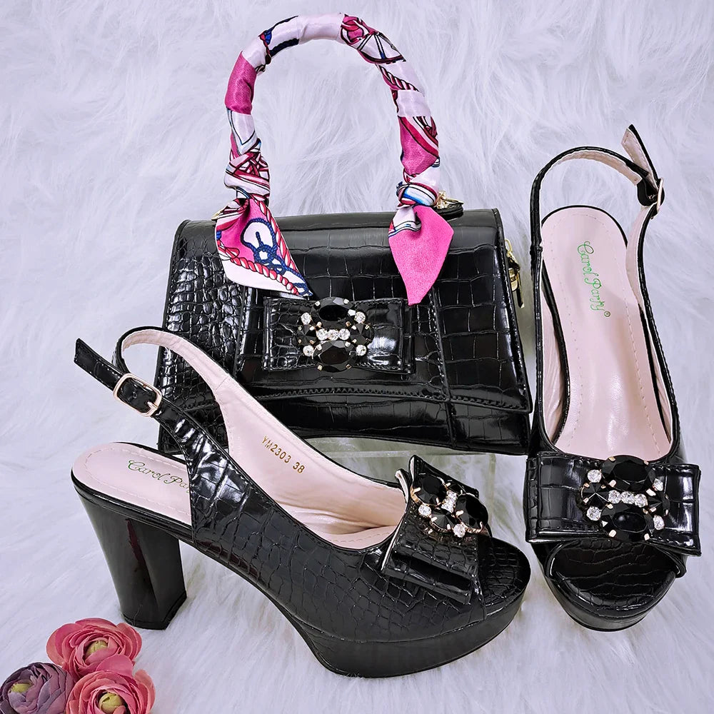 New Arrival Shoes and Bag Set African Sets HFG1-29