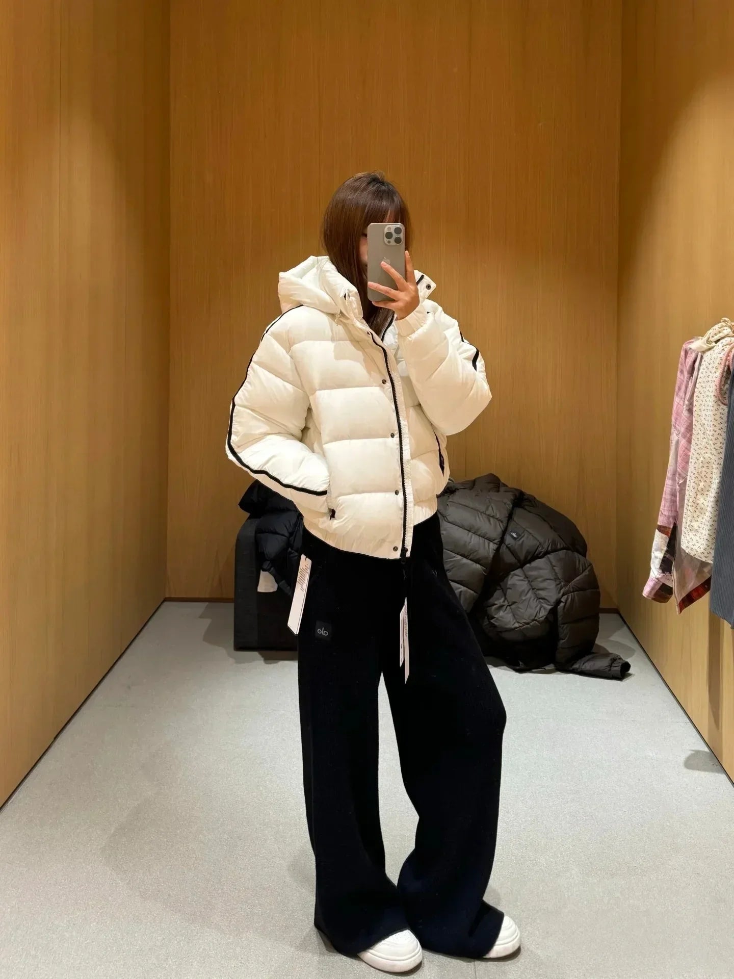 White Winter Jacket for Women – Hooded Thick Warm Padded Coat